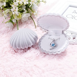 Shell Shape Velvet Rings Box, Jewelry Box, Shell Shape, 6.5x5.5x3cm