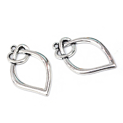 Античное Серебро Сплавочные подвески тибетского стиля, без кадмия и без свинца, античное серебро, 39.5x23x2.5 мм, Отверстие : 2 мм , около 290 шт / 1000 г
