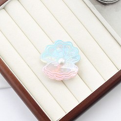 Shell Shape Пластиковые заколки для волос из пвх, с пластиковым буртиком, формы раковины, 52x48x13 мм