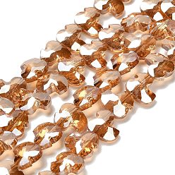 Перу Стеклянные бусины с гальваническим покрытием , утка, граненые, Перу, 9x10x5 мм, отверстие : 0.9 мм, около 50 шт / нитка, 17.72'' (45 см)