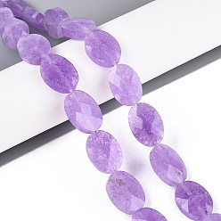Аметист Природный аметист нитей бисера, Плоско-овальные, граненые, 18x13~13.5x5.5~6 мм, отверстие : 1.2 мм, около 11 шт / нитка, 7.87 дюйм (20 см)