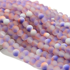 Средняя Орхидея Светящиеся стеклянные бусины из искусственного нефрита, изготовление аксессуаров для браслета своими руками, светящиеся в темноте бусы, средне орхидеи, 8 мм, 95~105 шт