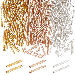 (52) Непрозрачная лаванда 600шт 3 цвета непрозрачные стеклянные витые бусины стеклярус, круглое отверстие, разноцветные, 25~26x2.5 мм, отверстие : 1 мм, 200 шт / цвет