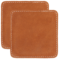 Сиена 2шт. квадратных кожаных полотенец для гольфа, портативная чистящая салфетка, цвет охры, 95x95x7.5 мм