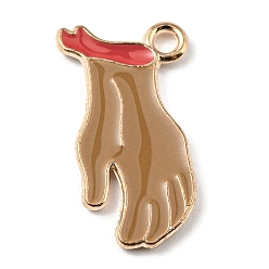 Skeleton Подвески из эмали и сплава, Хэллоуин тема, золотой свет, скелет, 20.5x11x1.5 мм, отверстие : 1.6 мм