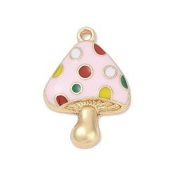 Лавандовый румянец Подвески из эмали и сплава, грибное очарование, золотые, лавандовый румянец, 23x15.5x3.5 мм, отверстие : 1.5 мм