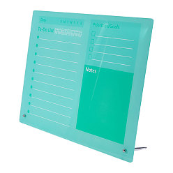 Green Rectangle Acrylic Dry-Erase Planner Board, To-Do List & Schedule Organizer, Green, 400x78x287mm