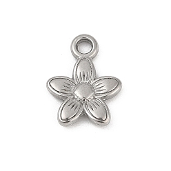 Нержавеющая Сталь Цвет 304 подвески из нержавеющей стали, цветочный шарм, цвет нержавеющей стали, 14.5x11.5x2.5 мм, отверстие : 2 мм