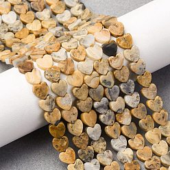 Сумасшедший Агат Природные сумасшедший агат бисер нитей, сердце, 6~6.5x6~6.5x2 мм, отверстие : 0.5 мм, около 68~70 шт / нитка, 15.08~15.55'' (38.3~39.5 см)