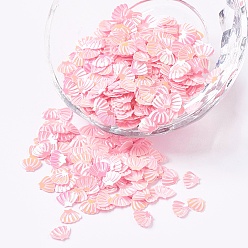 Pink Украшение аксессуаров пластиковая пайетка / блестки бисер, оболочка, розовые, 6x8x0.5 мм, Около 36885 шт / фунт