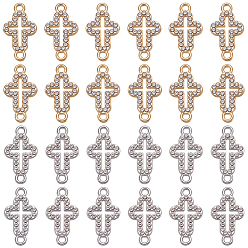 (52) Непрозрачная лаванда 50 шт. 2 цвета сплава, кристаллы и стразы, подвески-коннекторы, полые поперечные связи, разноцветные, 20x11x2 мм, отверстие : 1.6 мм, 25 шт / цвет