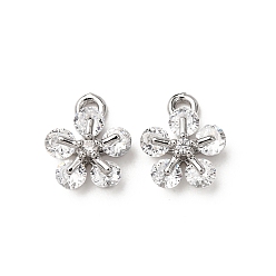 Платина Латунные микро проложить кубического циркония подвески, , платина, 10.5x8.5x4 мм, отверстие : 1.4 мм