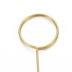 Golden Ring Shaped Steel Wire Name Card Clip Holder, Table Memo Holder, for Weddings Birthday Party Decorations, Golden, 335x30x3mm