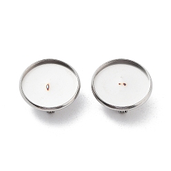 Нержавеющая Сталь Цвет Не тускнеет 304 основа для броши из нержавеющей стали, плоско-круглые, цвет нержавеющей стали, 17.5x1.8 мм, лоток : 16 мм