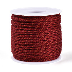 Темно-Красный 50м плетеный полиэфирный шнур, с пластиком для животных, для изготовления ювелирных изделий, круглые, темно-красный, 2 мм, около 54.68 ярдов (50 м) / рулон