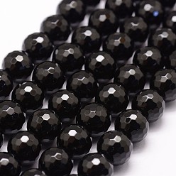 Black Onyx Бусины из натурального черного оникса, класс А, окрашенная и подогревом, 128 граненый, круглые, 10 мм, отверстие : 1.2 мм, 39 шт / нитка, 15.7 дюйм