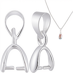 Посеребрённый 30шт. латунные скобы для ледоруба, 925 серебро покрытием, 10x3 мм, отверстие : 4.5x3.5 мм, штифты : 0.9 мм