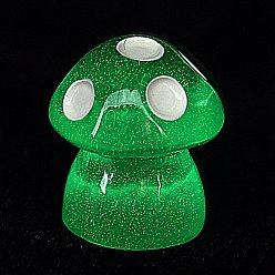 Средний Аквамарин Украшения из светящейся смолы в виде грибов, светится в темноте, украшения для рабочего стола в автомобиле или домашнем офисе, средний аквамарин, 12.5x11.5 мм