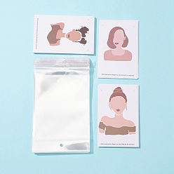 (52) Непрозрачная лаванда 20 картонные карточки для ювелирных изделий, для подвешивания сережек и ожерелий, прямоугольные, Женская модель, с 30 целлофановыми пакетами OPP, разноцветные, карта: 9x6x0.05 см, отверстия: 0.2 cm, 20 шт