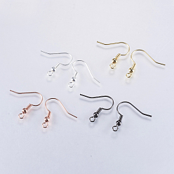 (52) Непрозрачная лаванда Латунные крючки для сережек, с горизонтальной петлей, долговечный, без свинца и без кадмия, разноцветные, 18.5x18x3 мм, отверстие : 1.5 мм, 20 датчик, штифты : 0.8 мм