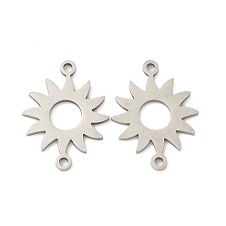 Нержавеющая Сталь Цвет 201 подвески для соединителей из нержавеющей стали, вырезанные лазером, солнечные ссылки, не тускнеет, цвет нержавеющей стали, 19x14x1 мм, отверстие : 1.4 мм