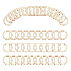 Античный Белый Незаконченные деревянные соединительные кольца, деревянные украшения, круглые кольца, старинный белый, 40x2.5 мм, внутренний диаметр: 30 мм
