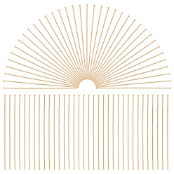 Настоящее золото 18K 300 шт. 304 штифты с плоской головкой из нержавеющей стали, реальный 18 k позолоченный, 50x0.5 мм, Руководитель: 1.2 mm