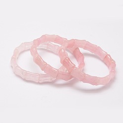 Розовый Кварц Естественно розового кварца бисер растянуть браслеты, внутренний диаметр: 2-1/8~2-1/2 дюйм (5.5~6.2 см)