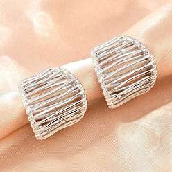 Platine Boucles d'oreilles en laiton de goujon, sans cadmium et sans plomb, plaqué longue durée, crémaillère plaquage, platine, 25x25mm