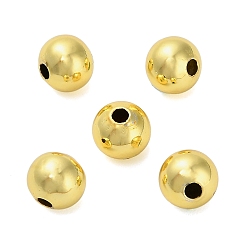 Золотой Круглых бусин латунные, долговечный, стойки покрытие, без свинца и без кадмия, золотые, 6x5.5 мм, отверстие : 1.6 мм