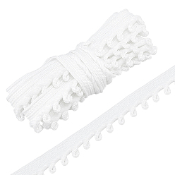 White 10M Polyester Lace Trim, for Doll Clothes, Sewing Craft Supplies, White, 3/8 inch(9mm), about 10.94 Yards(10m)/Set