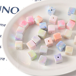 Mixed Color Transparent Acrylic Beads, Cube, Mixed Color, 16x16x16mm, Hole: 3.5mm