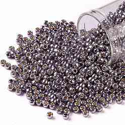 (PF568) PermaFinish Light Amethyst Metallic TOHO Round Seed Beads, Japanese Seed Beads, (PF568) PermaFinish Light Amethyst Metallic, 8/0, 3mm, Hole: 1mm, about 222pcs/bottle, 10g/bottle