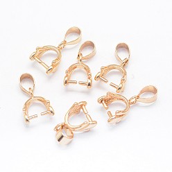 Light Gold Rack Plating Brass Pendant Bails, Ice Pick Pinch Bails for Pendant Making, Light Gold, 13x9x7mm, Hole: 5x3.5mm, Pin: 1mm