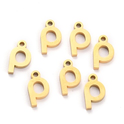 Letter R 304 подвески из нержавеющей стали, матовый стиль, греческий алфавит, золото, буква r, letter.r: 11.5x6.5x1.5 мм, отверстие : 1.5 мм