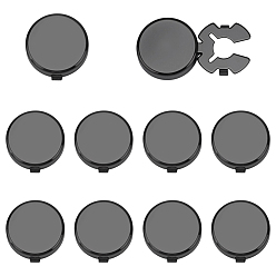 Черный Цвет Металла 5 пары латунных запонок, плоско-круглые, металлический черный , 28x15.3x4 мм