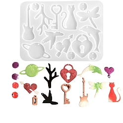 Белый Силиконовые формы для подвесок пищевого класса своими руками, формы для литья смолы, белые, 126x92x5 мм