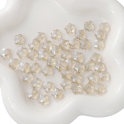 Античный Белый 10 прозрачные стеклянные бусины, цветок, старинный белый, 10 мм