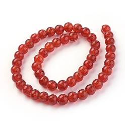 FireBrick Handmade Gold Sand Lampwork Beads Strands, Round, FireBrick, 8~8.5mm, Hole: 1.2mm, about 50pcs/strand, 14.96 inch~15.71 inch(38~38.5cm)