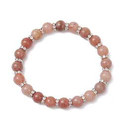 Фиолетовый Авантюрин Браслеты из натуральных фиолетовых бусин авантюрина для женщин, круглые, внутренний диаметр: 2 дюйм (5 см)