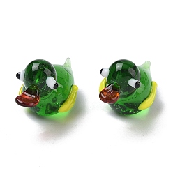 Зеленый Украшения для выставки уток ручной работы в виде лэмпворка, для домашнего украшения рабочего стола, зелёные, 25~26.5x14x17.5 мм