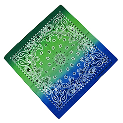 Blau Quadratische Baumwollstirnbänder in Regenbogenfarben, Bandana-Schal mit Farbverlauf, Halsmanschette, UV-Widerstand nahtlose Kopfbedeckung, für Outdoor-Workout-Laufen, Blau, 550x550 mm