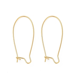 Золотой 304 Выводы из нержавеющей стали серьги обруча, провод почки, золотые, 34x13x4 мм, штифты : 0.7 мм