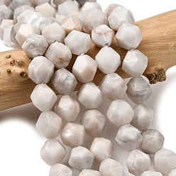 Сумасшедший Агат Природные сумасшедший агат бисер нитей, звезды вырезать круглые бусы, граненые, 9~10x9~10x9~10 мм, отверстие : 1~1.4 мм, около 38~40 шт / нитка, 14.88'' (15.08'' см)