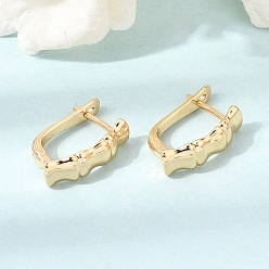 Real 18K Gold Plated Brass Hoop Earrings for Women, Oval, Real 18K Gold Plated, 16x5x13mm