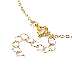 Golden Brass Flower Pendants Necklace, Cable Chains Necklaces, Golden, 20.35 inch(517mm)