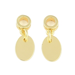 Oval Латунные подвески, без свинца и без кадмия, реальный 18 k позолоченный, овальные, 15 мм, Кулон : 8x6x0.5 мм, отверстие : 2.5 мм