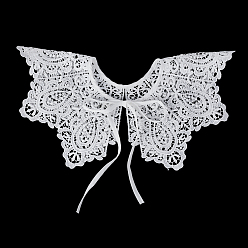 Белый Воротники из полиэфирного кружева, отделка декольте, аксессуары для одежды diy, белые, 1450 мм, воротник: 650x180x2мм