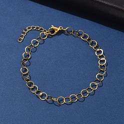 Золотой 304 браслеты из нержавеющей стали с цепочками Rolo для женщин, ионное покрытие (ip), золотые, 6-1/2 дюйм (16.4 см)