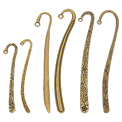 Античная Бронза 12 шт. 6 закладки в тибетском стиле, без кадмия, без никеля и без свинца, разнообразные, античная бронза, 84~118x14~22x2.5 мм, отверстие : 2~4 мм, 2 шт / стиль